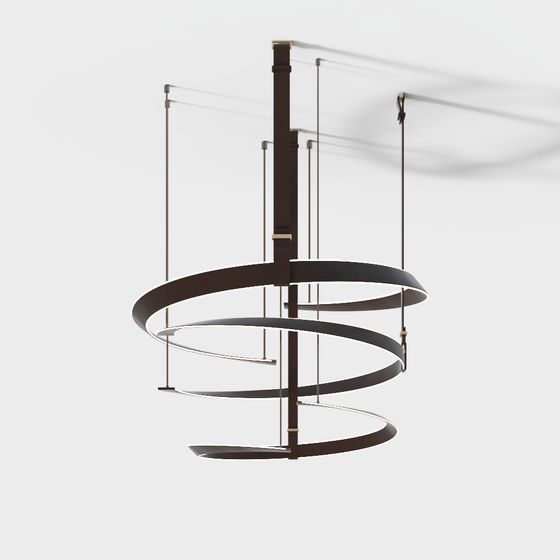 Stylish Spiral Chandelier 3D model