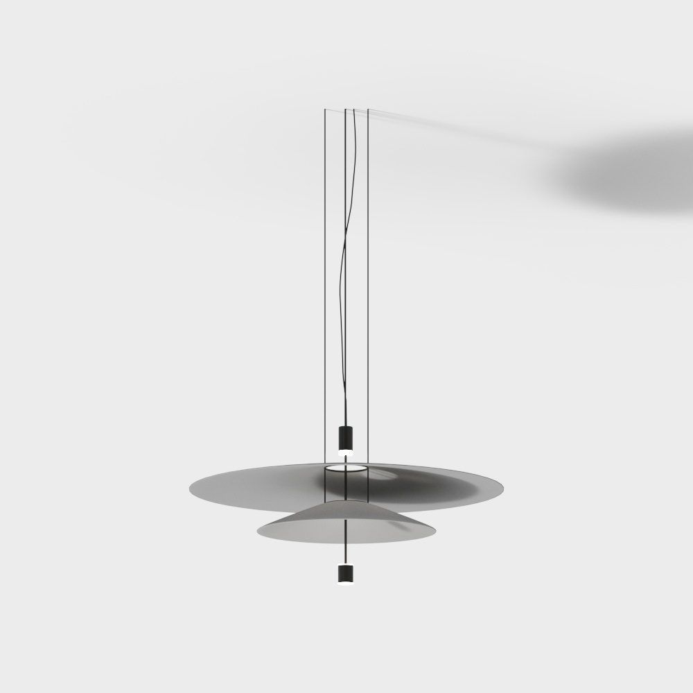 Elegant Minimalist Hanging Light 3D Model – Low Poly Lighting