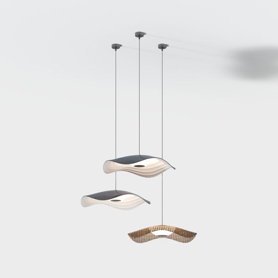 Flowing Light Chandelier 3D model