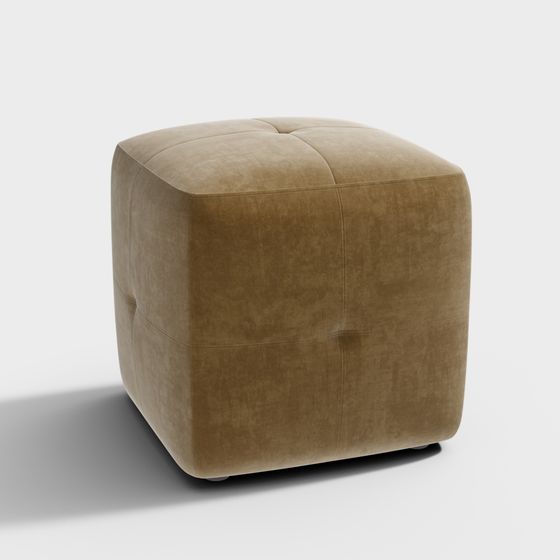 Cozy Cube Ottoman 3D model for Modern Spaces