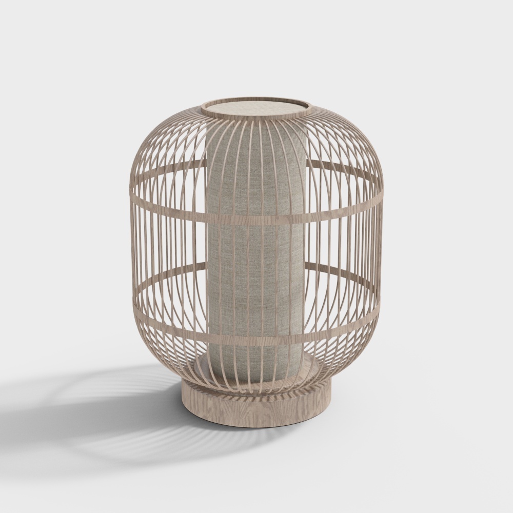 Japanese round table lamp