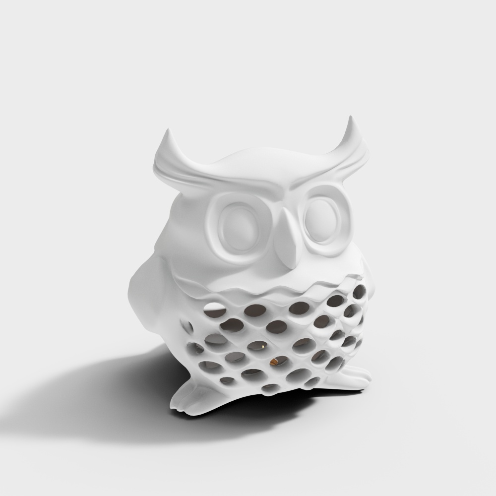 Wisdomful Low-Poly Owl 3D Model – Textured Nature Design