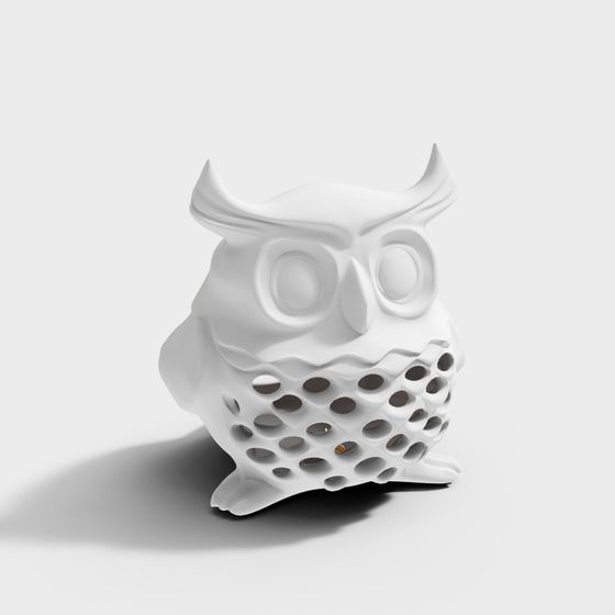 Wisdomful Low-Poly Owl 3D model