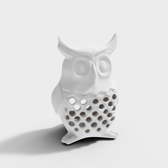 Stylish Low Poly Owl 3D Model for Various Uses