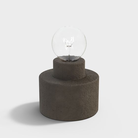 Stylish Concrete Lamp Base 3D model