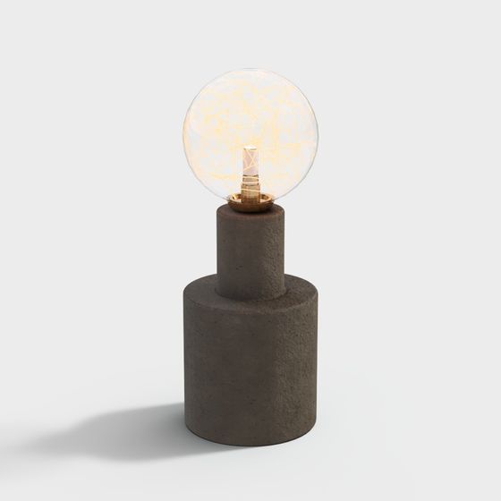 Industrial Concrete Table Lamp 3D model