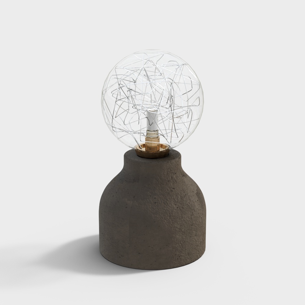 Unique Concrete Table Lamp 3D Model – Industrial Style