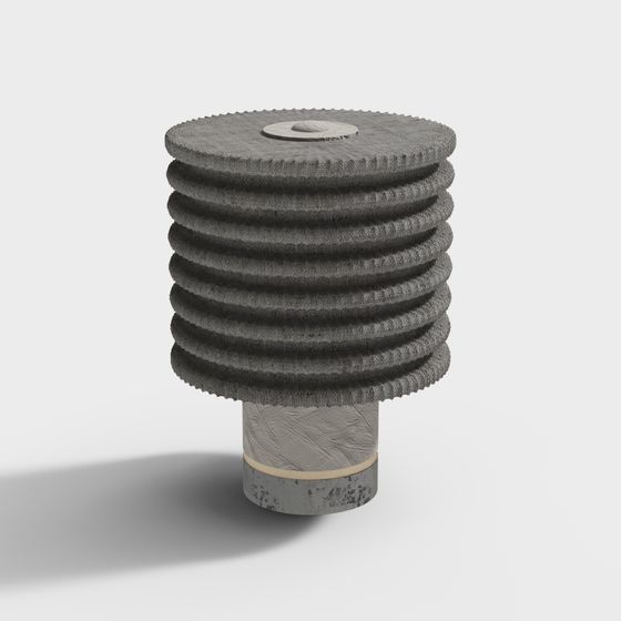 Concrete Gear Low-Poly 3D Model for Creative Projects