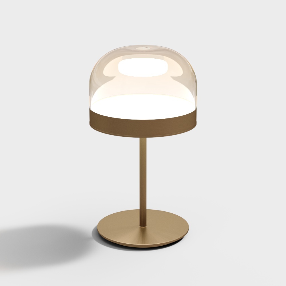 Elegant Table Lamp 3D Model – Gold Finish & Acrylic Shade