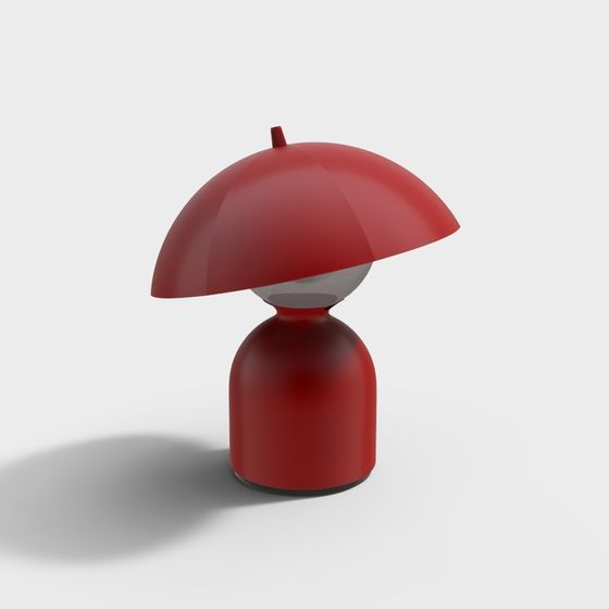 Stylish Low-Poly Red Lamp 3D model for Creative Spaces