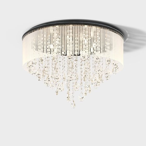 Stylish Crystal Chandelier 3D model for Luxurious Spaces