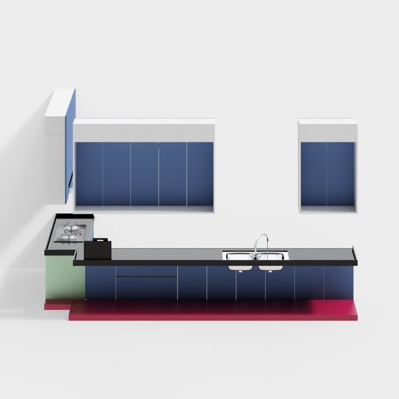 Modern Aesthetic Kitchen 3D model