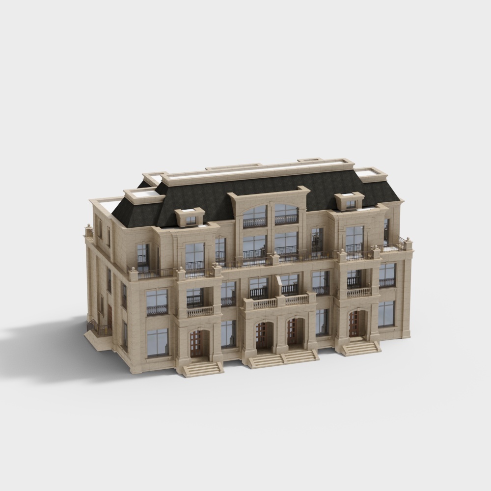 Luxury Villa 3D Model with Modern Classic Design