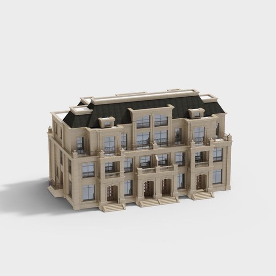 Luxury Villa 3D Model with Modern Classic Design