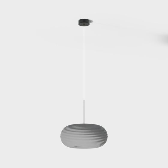 Stylish Gray Pendant Light 3D model