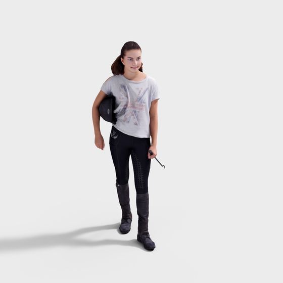 Vibrant Equestrian Girl 3D model