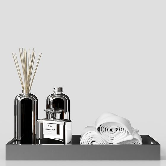 Chic Bath Storage Set 3D model for Interiors
