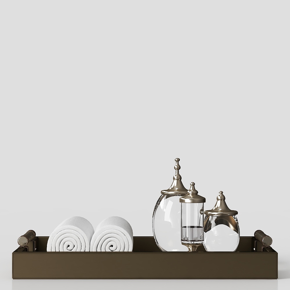 Accessoires de décoration pour plateau de salle de bains - Plateau de matériaux parfumés 1