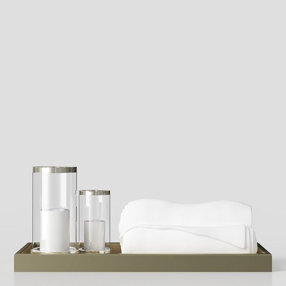 Elegant Bathroom Set 3D model for Creative Projects