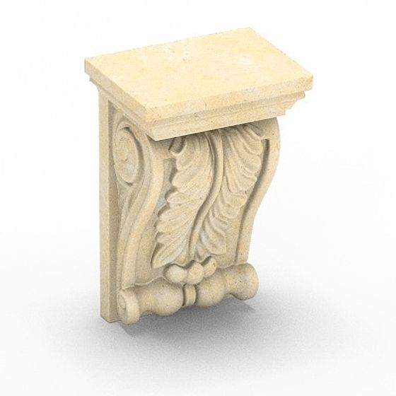 Classical Floral Decorative Column 3D model