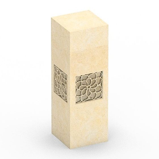 Gray Square Column 3D Model