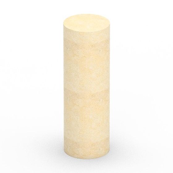 Round Cylinder 3D Model in Gray