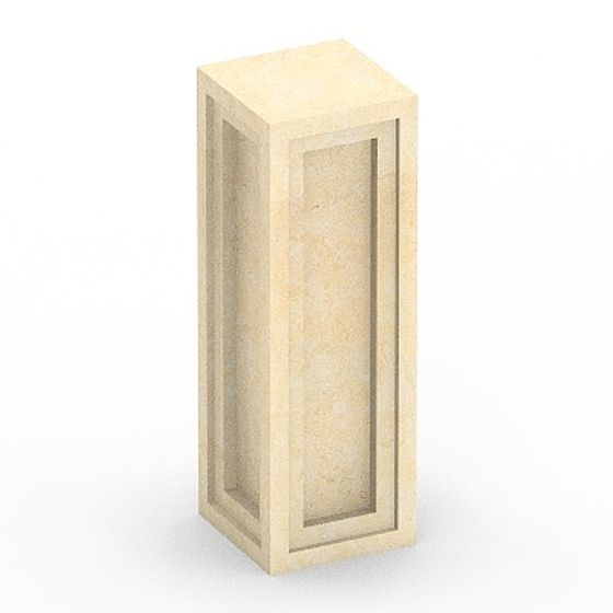 Square Column 3D Model in Brown Finish