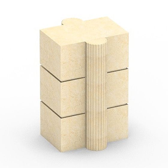 Stylish Brown Square Column 3D Model