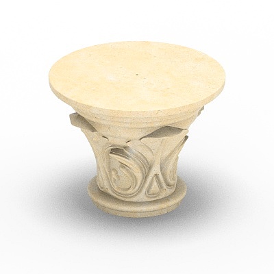 Brown Column Cap 3D Model - Elegant Architectural Detail