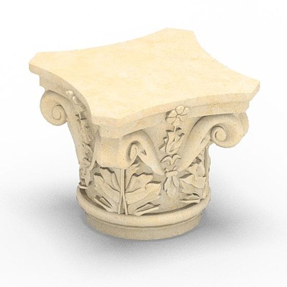 Brown Exterior Wall Decoration 3D Model