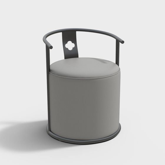 Urban Comfort Low-Poly Round Stool 3D model