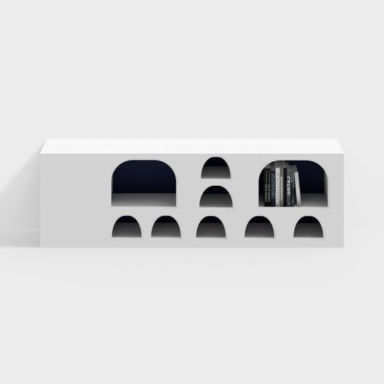 Curved Bookshelf 3D model for Modern Aesthetics