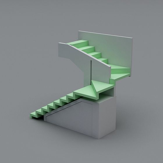Stylish Geometric Staircase 3D model for Modern Design