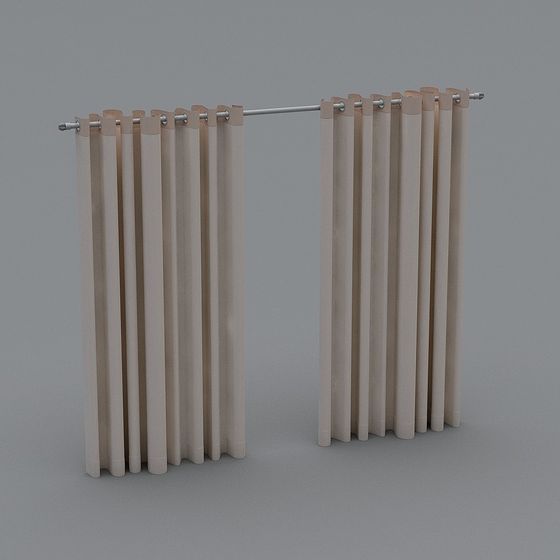 Elegant Low-Poly Curtain 3D model for Modern Interiors