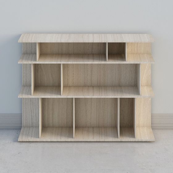 Modern Minimalist 3D Bookshelf Model