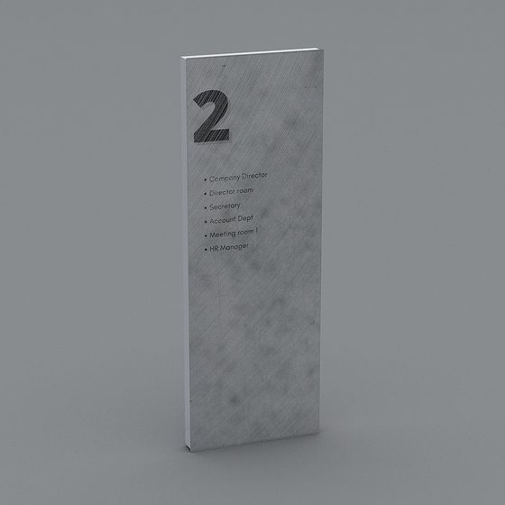 Sleek Minimalist Office Nameplate 3D model
