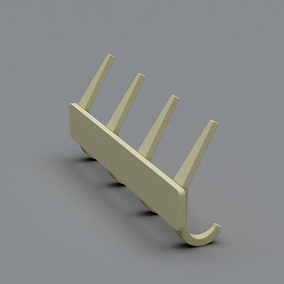 Rustic Wall Hook 3D model for Creative Spaces
