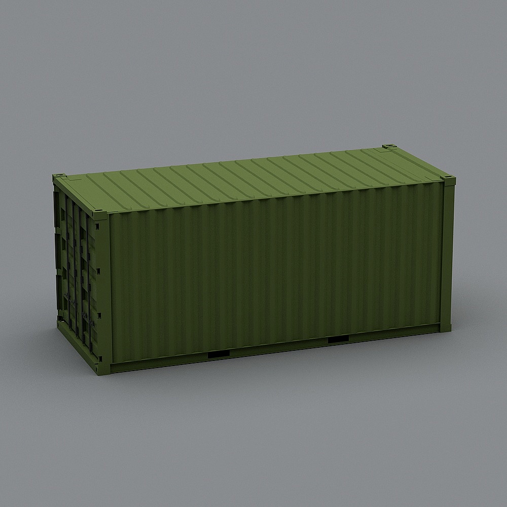 Military Green Shipping Container 3D model