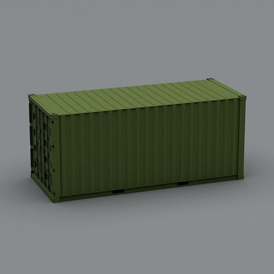 Military Green Shipping Container 3D model