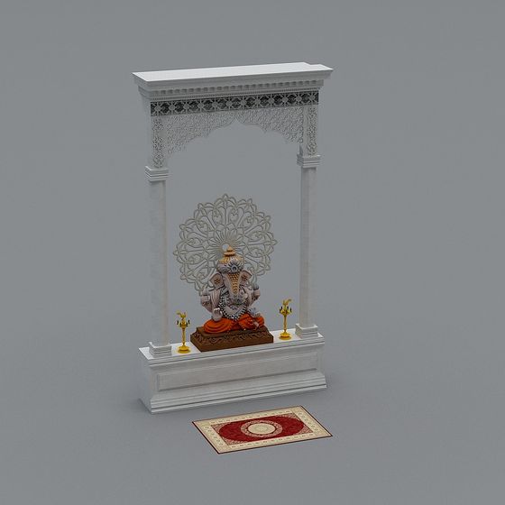 Low-Poly Indian Altar 3D Model for Creative Use