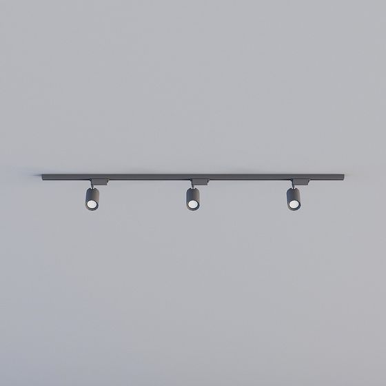 Stylish Track Light Bar 3D model for Modern Aesthetics
