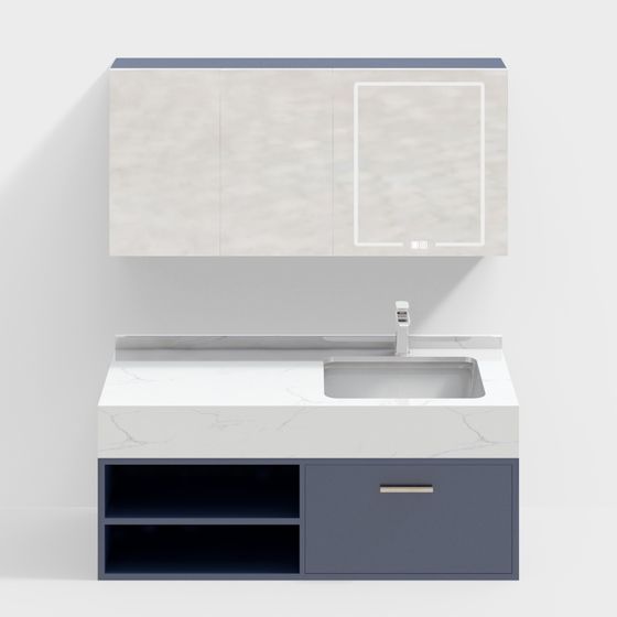 Modern Minimalist Bathroom Vanity 3D model