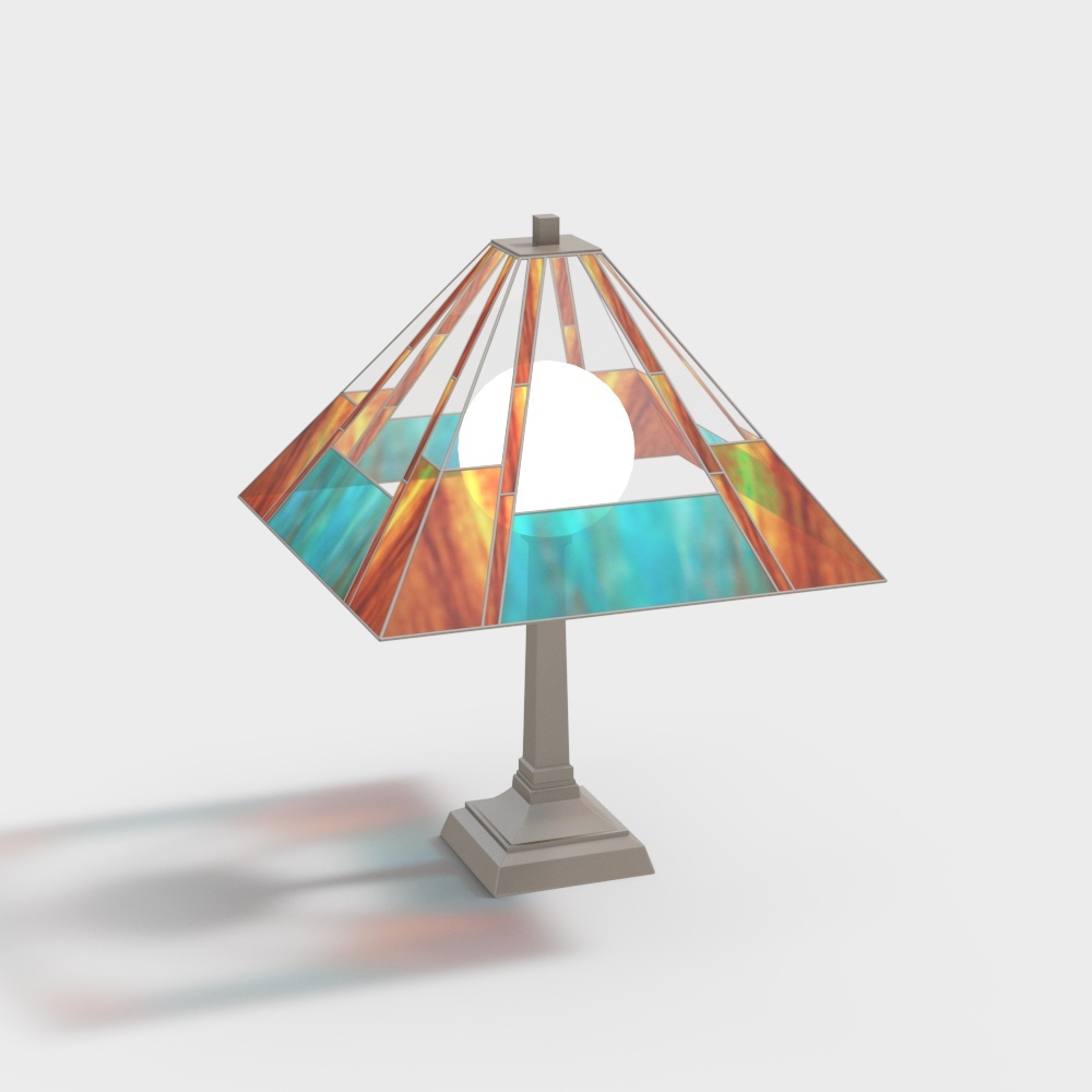 Unique 3D Model Table Lamp with Vintage Charm