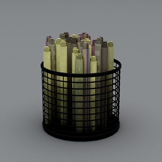 Pencil Holder Low Poly High Detail 3D model