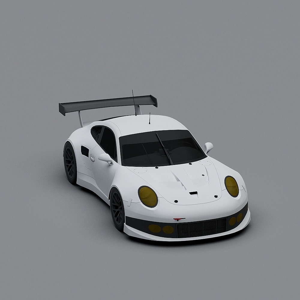 Futuristic Low-Poly Race Car 3D model