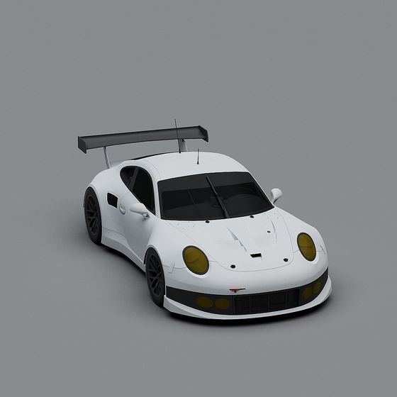 Futuristic Low-Poly Race Car 3D model