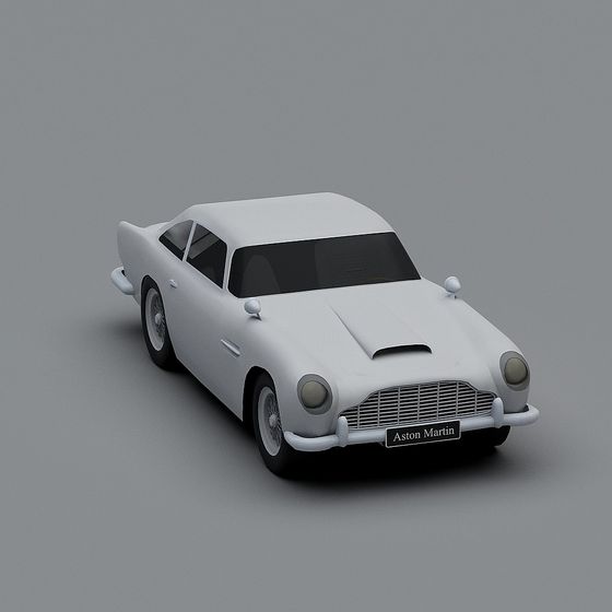 Classic Aston Martin 3D Model in Low Poly Design
