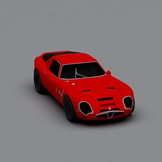 Retro Sports Car 3D model with High Detail