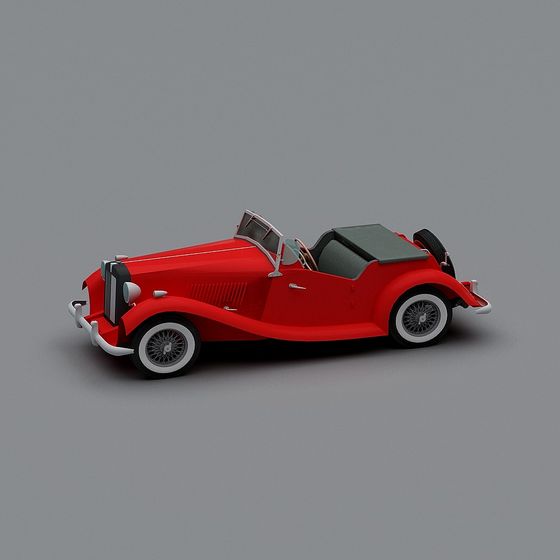 Classic Red Convertible Car 3D model