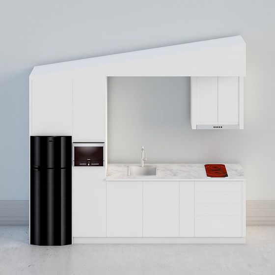 Chic Minimalist Kitchen 3D model for Creative Projects